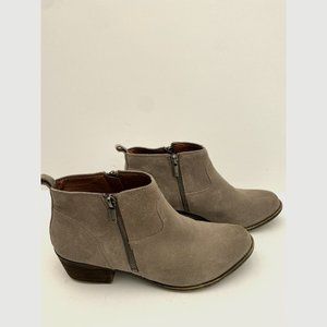 Lucky 🍀 Brand Distressed Suede Leather Bootie Boots size 8.5 Double Zipper